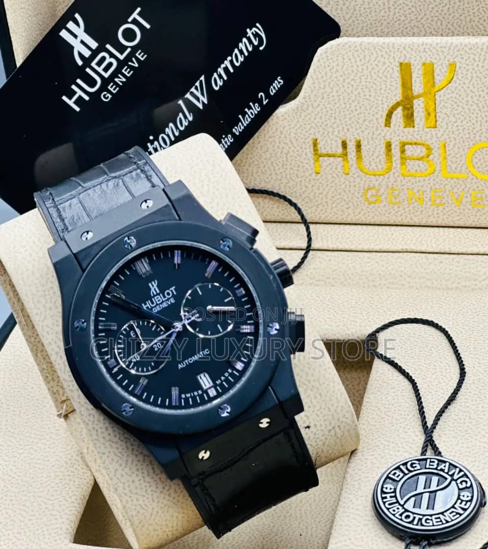 Hublot Quality Luxury Men Genuine Leather Water Resistant Wristwatch