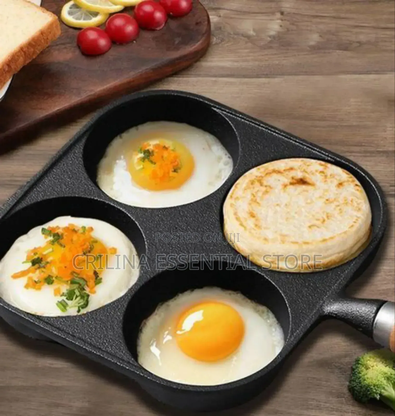 4 Holes Non-Stick Omelette Masa- Cake, Bacon and Burger Pan