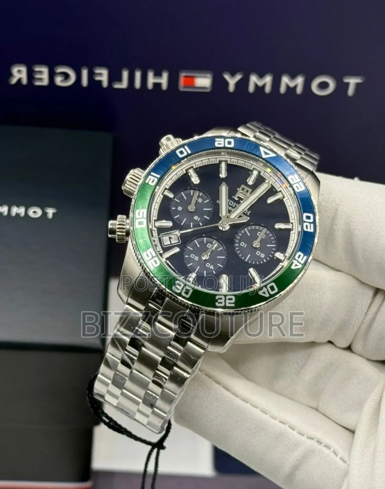 Original Tommy Hilfiger Silver Stainless Steel Chronograph Watch