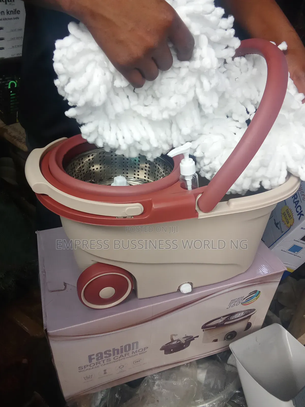 Heavy Duty Spin Mop and Bucket With Tyres