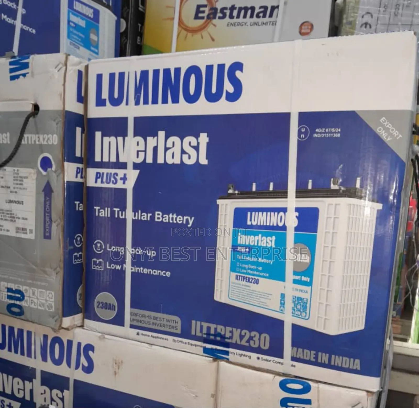 Luminous Inverlast Plus Tubular Battery 230ah12volts