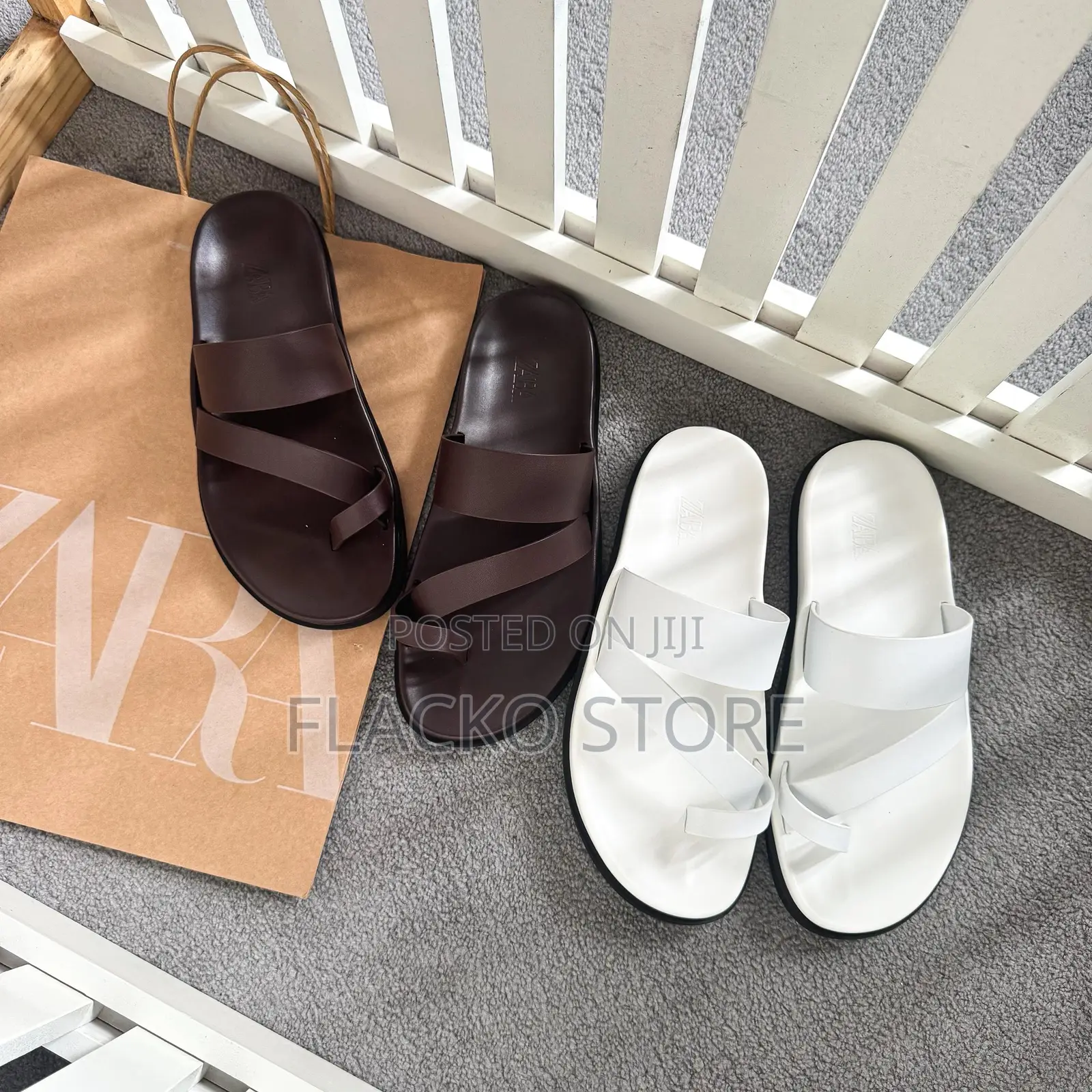 Original Zara Leather Slippers