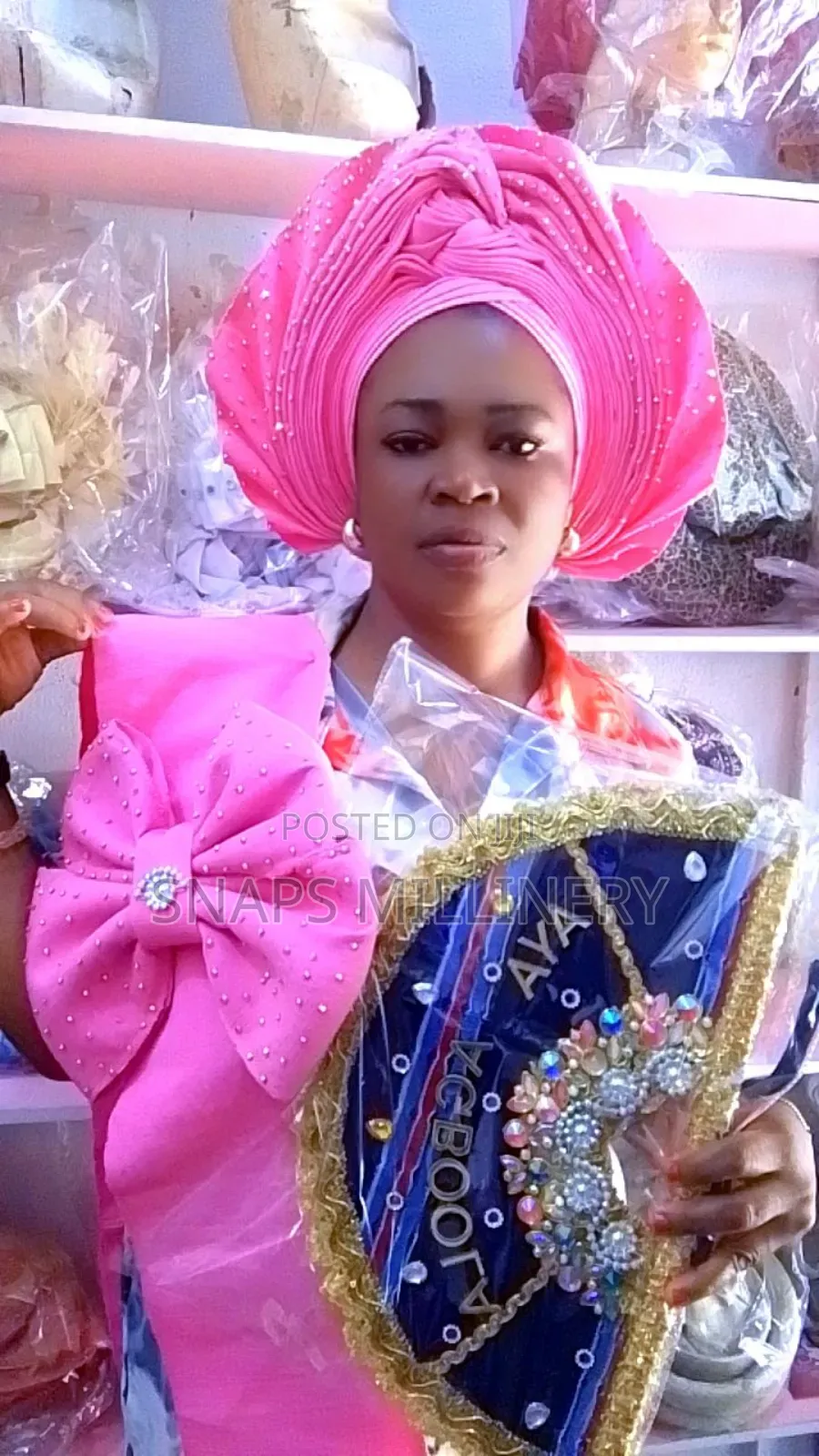 Complete Gele With Hand Fan