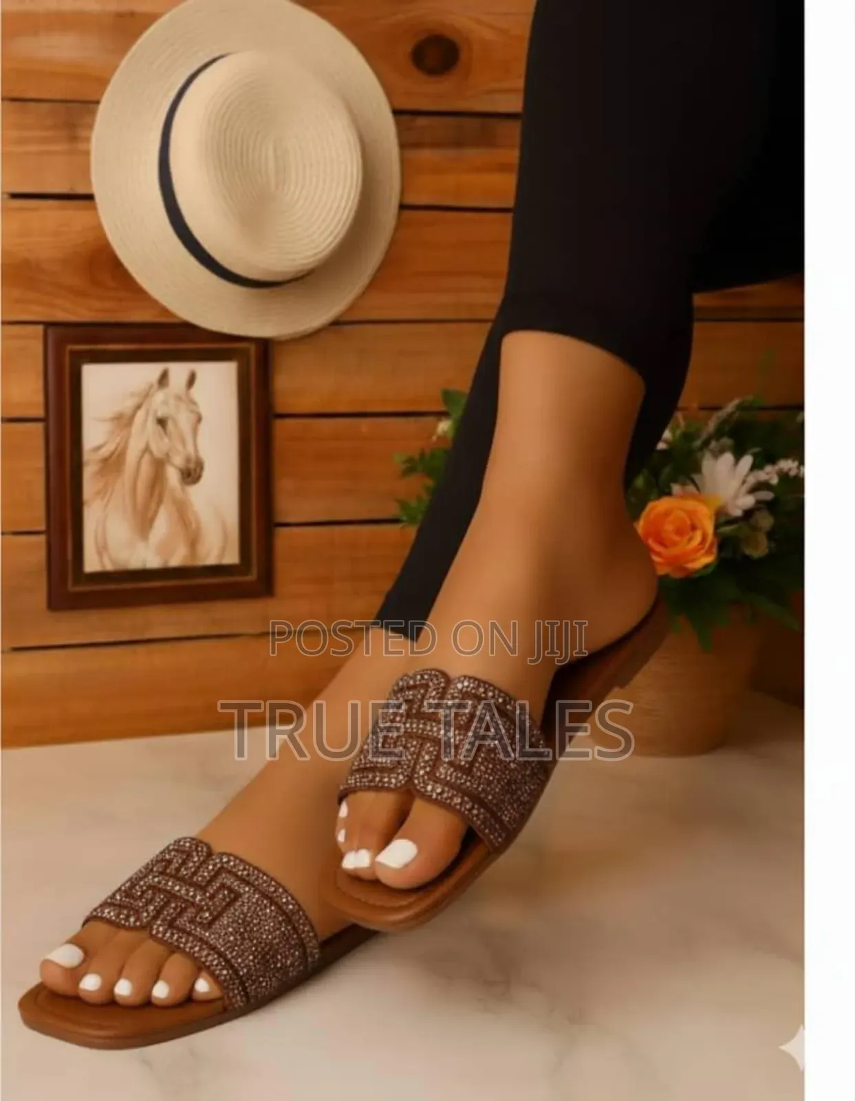 Women's Classy  Rhinestone  Embellished Slippers. Sizes 37-43 #Ugv
