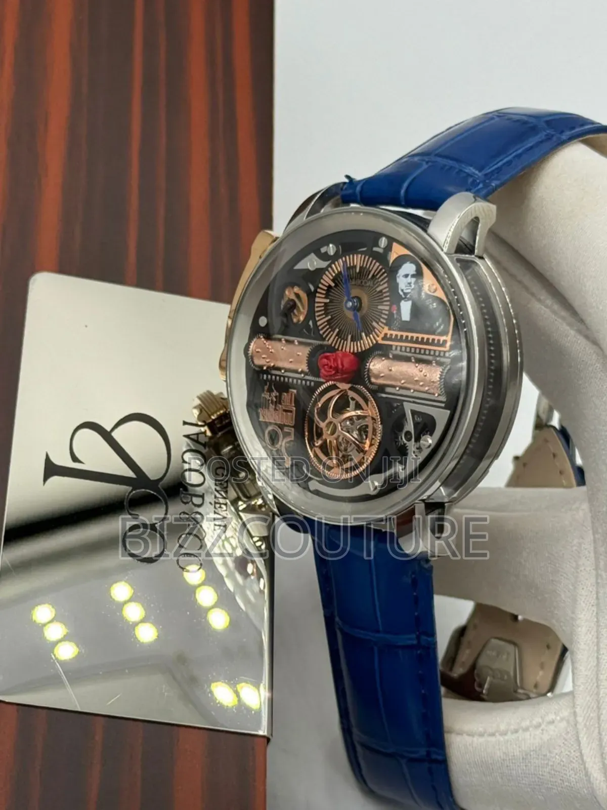 Original Jacob and Co Blue Genuine Leather Strap Watch