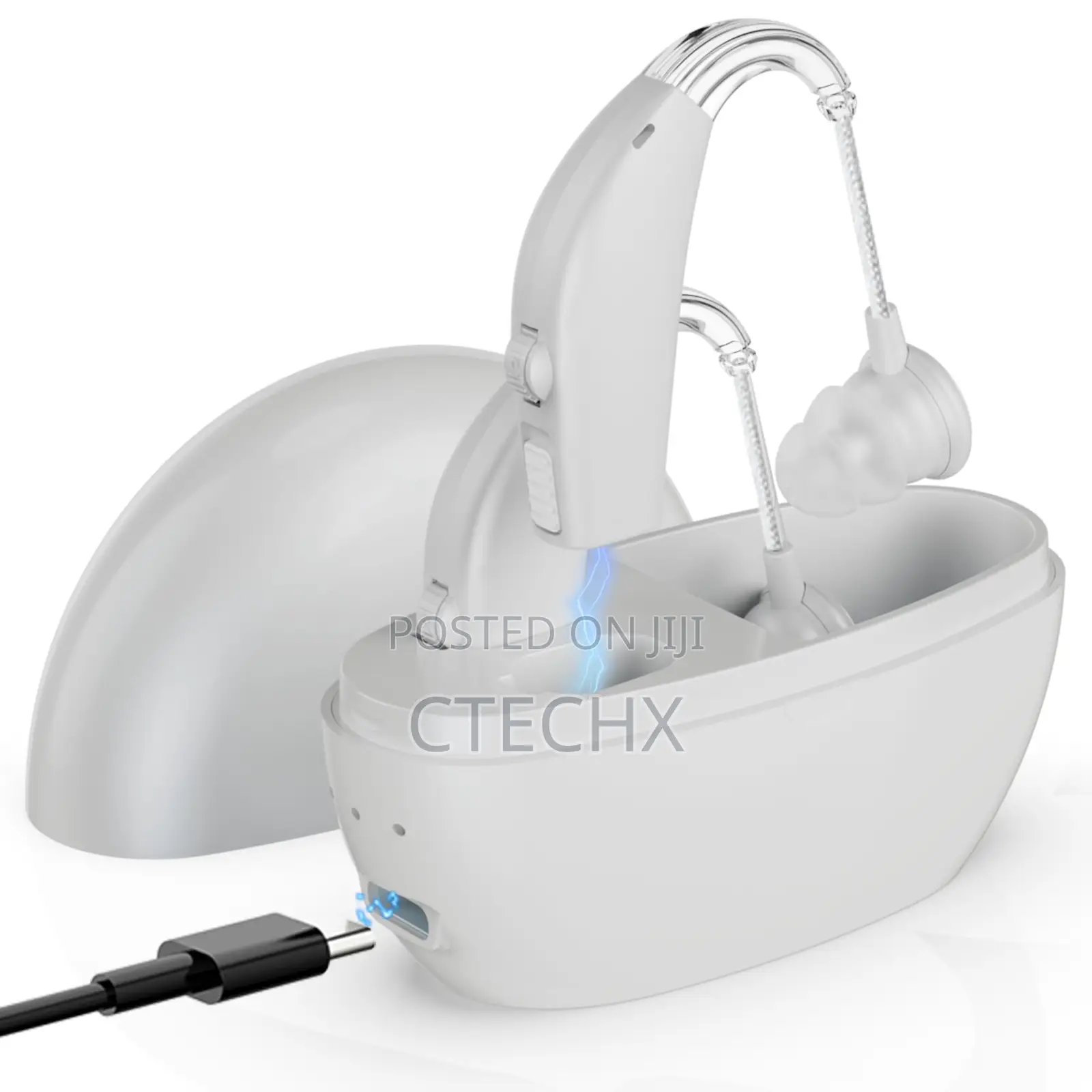 Medca Digital Hearing Amplifier Pair of 2 All-Day Battery Life, White