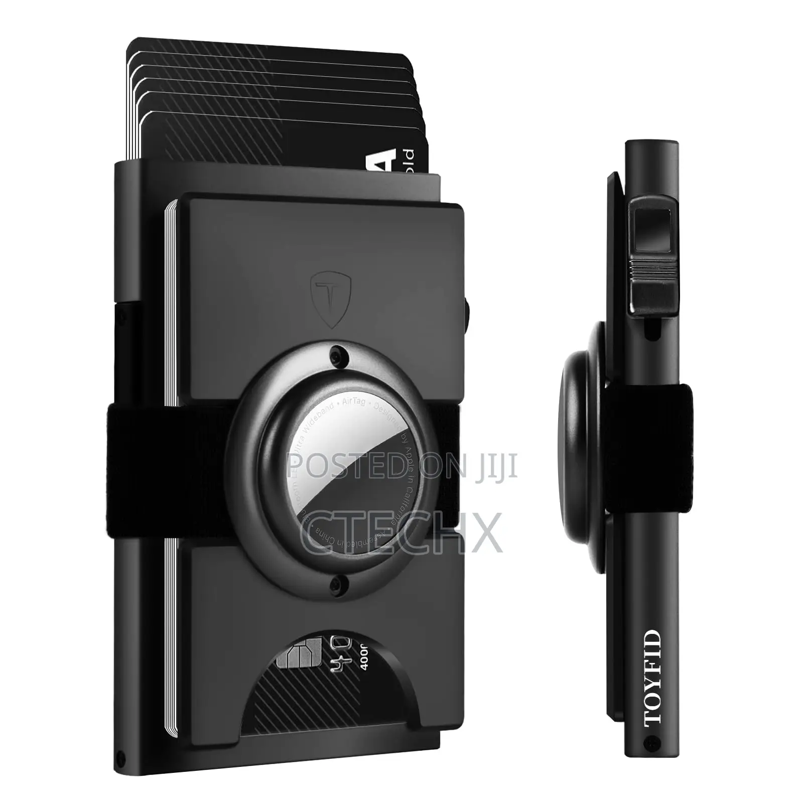 Slim Card Holder Wallet With Slide Ejector Button Rfid Blocking Airtag