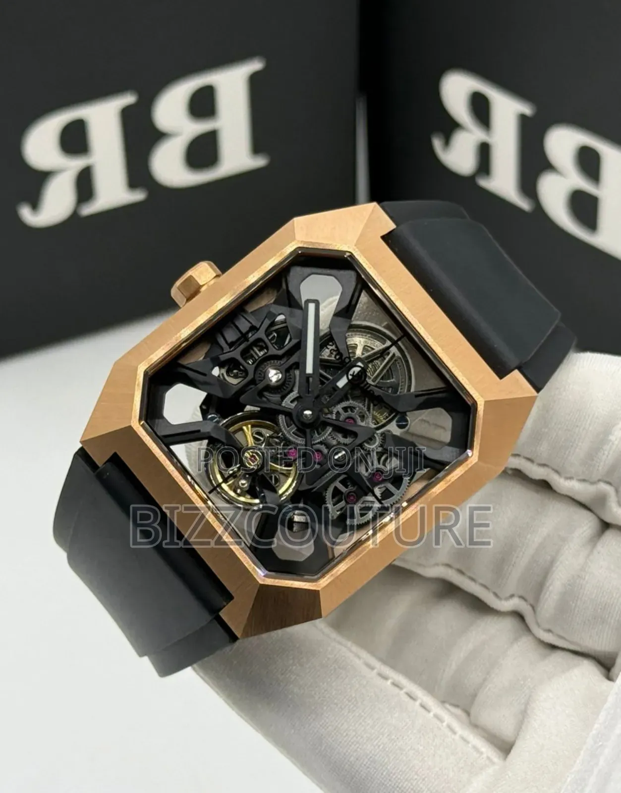 Original Bell and Ross Black Rubber Strap Mechanical Watch