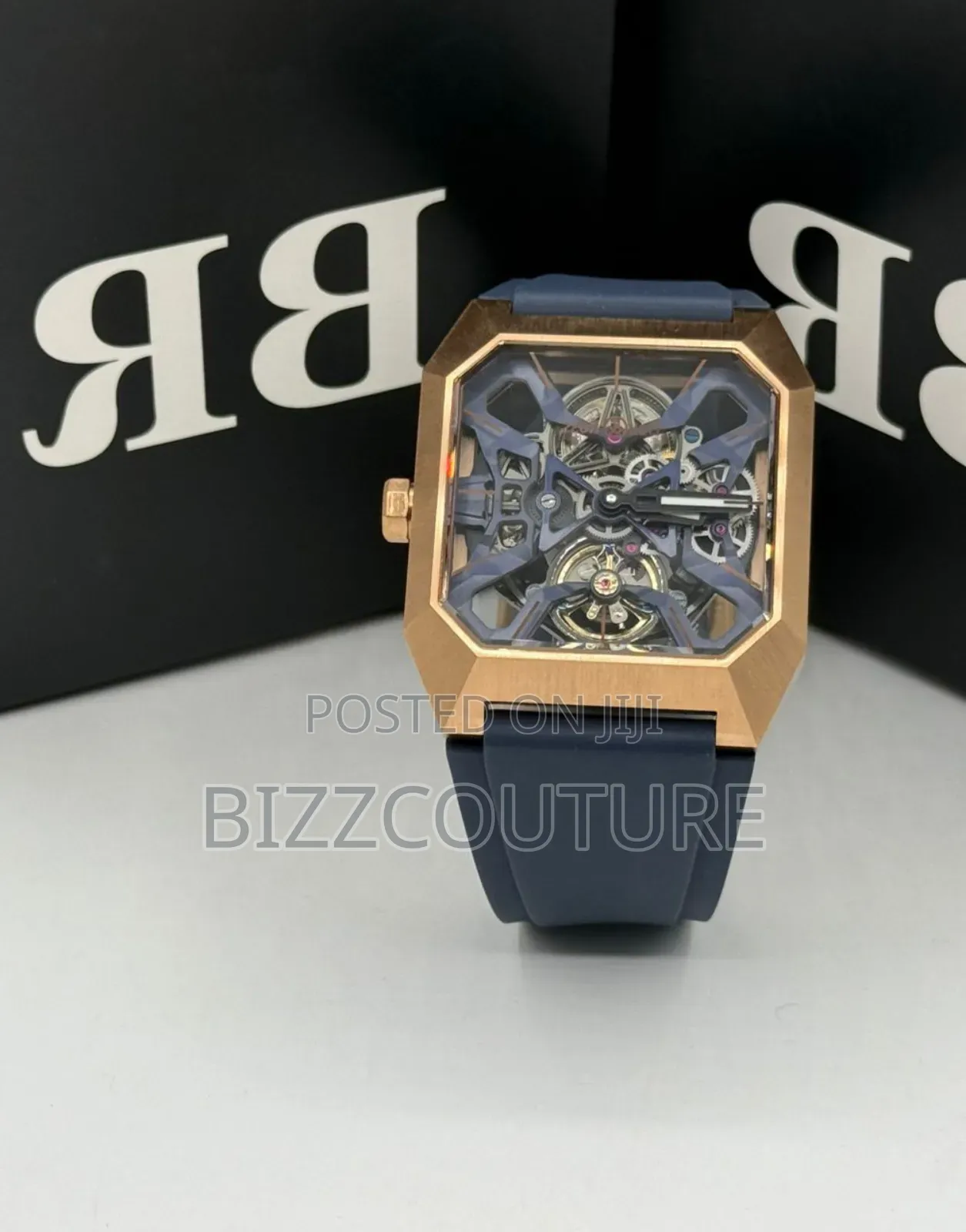 Original Bells Ross Blue Rubber Strap Mechanical Watch