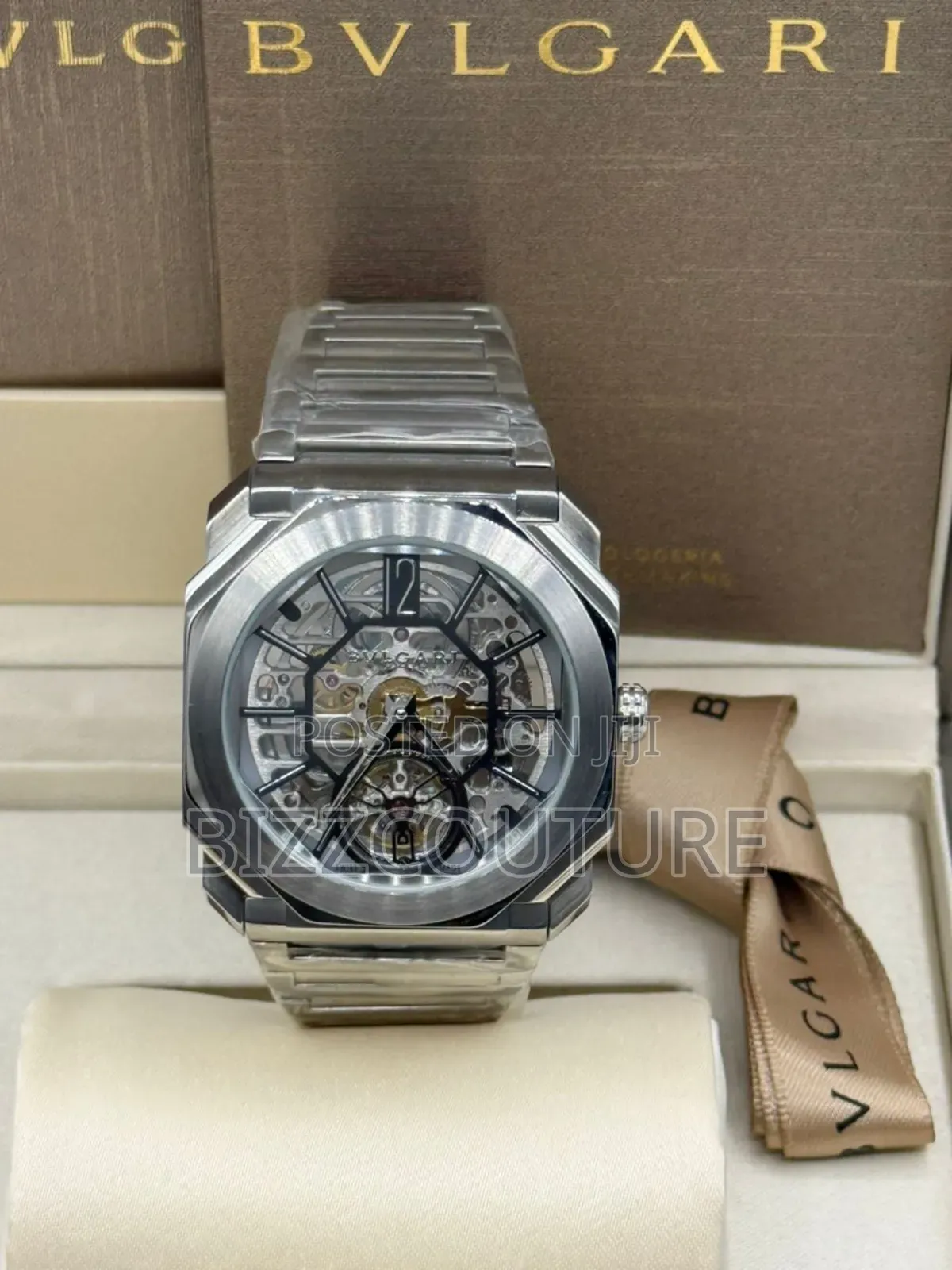 Original Bvlgari Silver Stainless Steel Mechanical Analog Watch