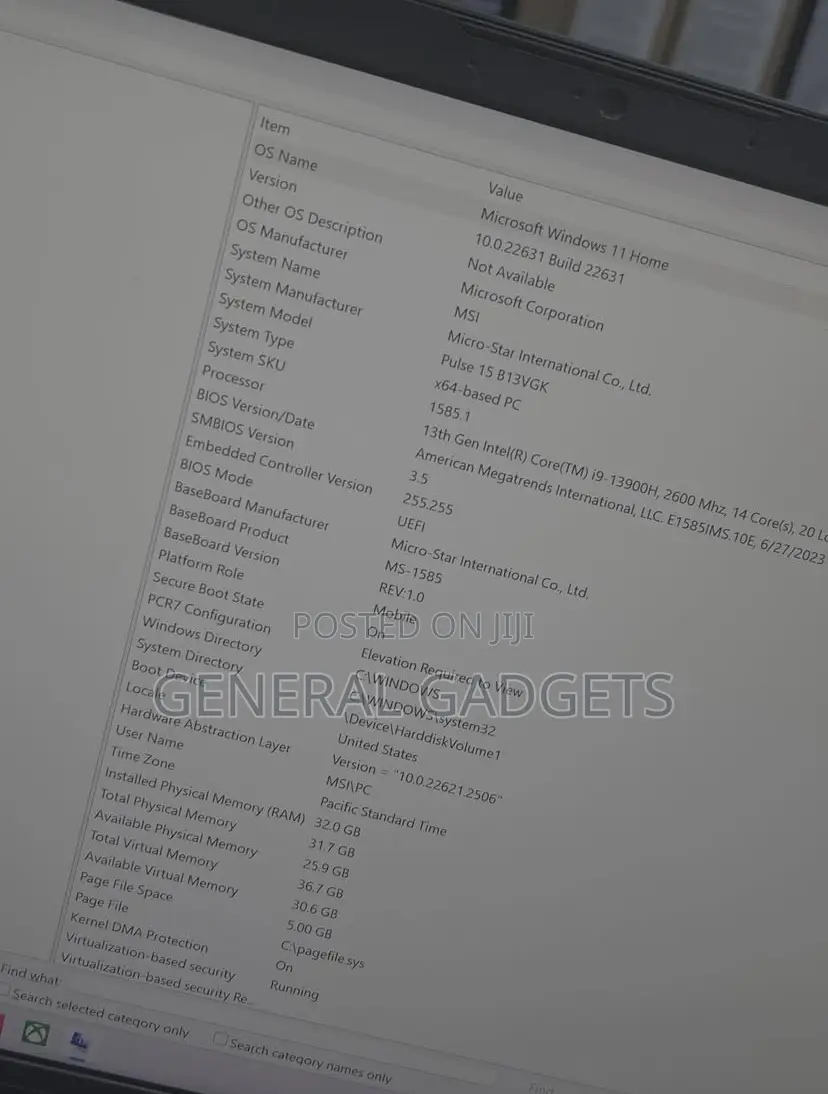 Laptop MSI 32GB Intel Core I9 SSD 1T