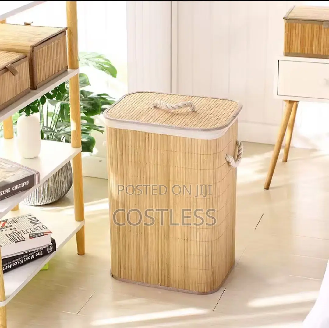 Bamboo Hamper Collapsible Clothes Storage Bin for Dirty Clothes