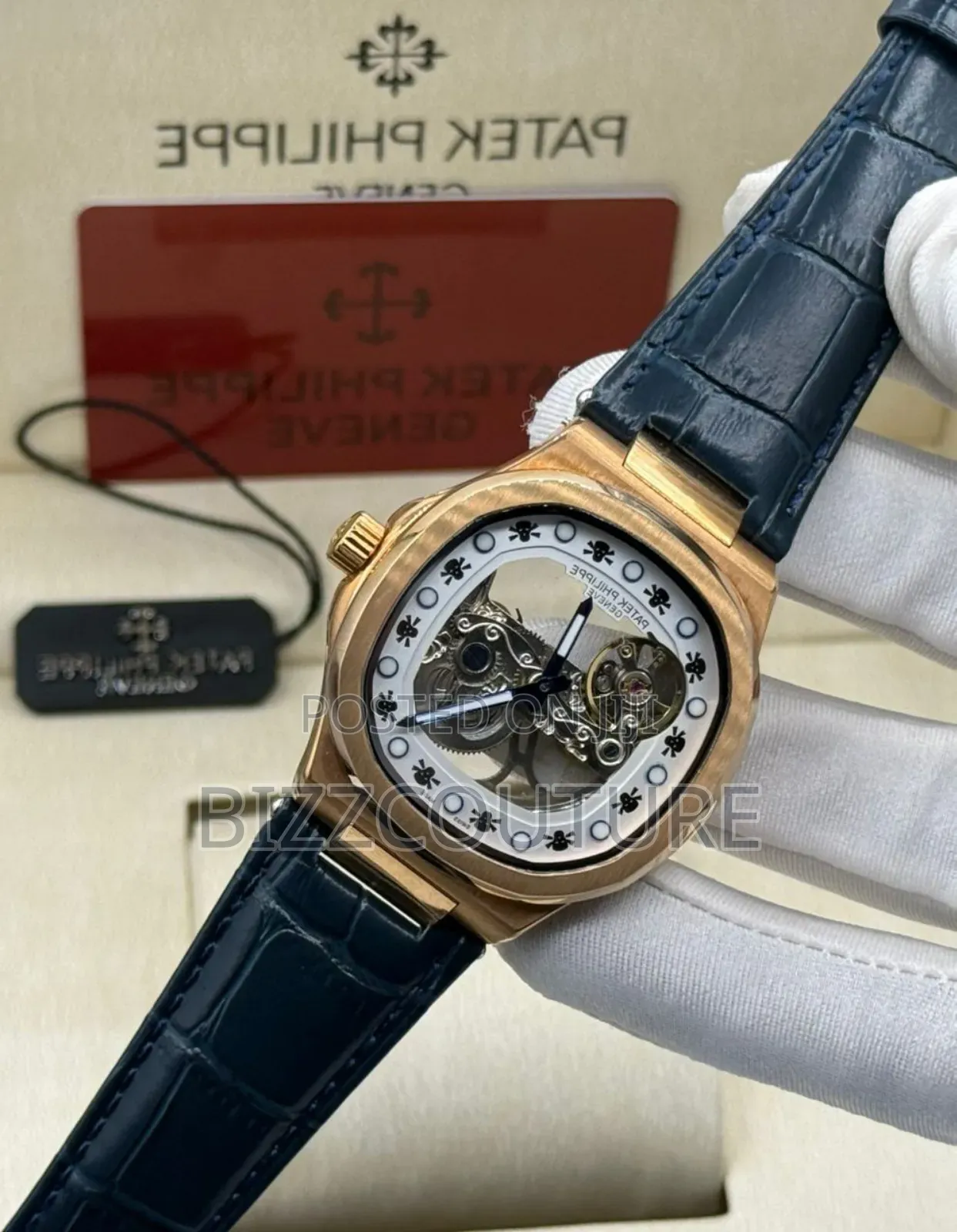 Original Patek Philippe Blue Genuine Leather Strap Mechanical Watch
