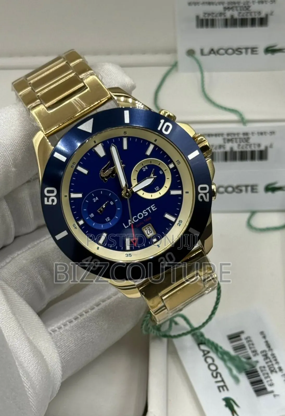 Original Lacoste Gold Stainless Steel Chronograph Quartz Analog Watch
