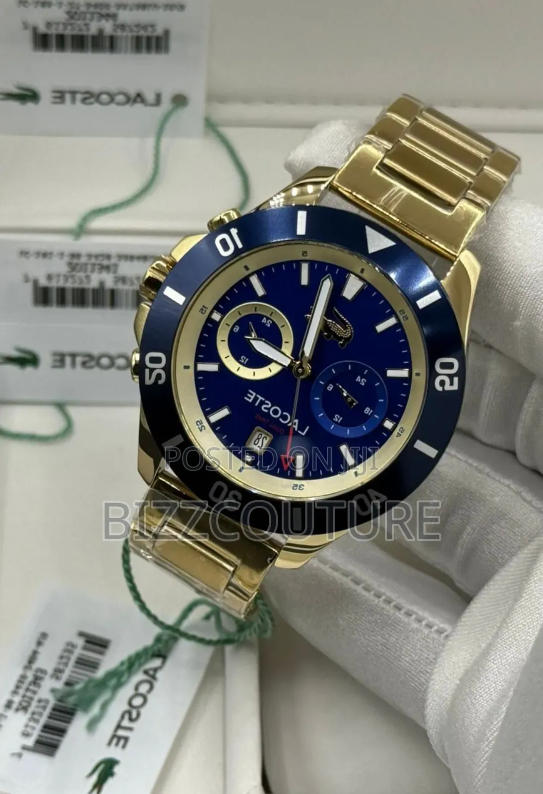 Original Lacoste Gold Stainless Steel Chronograph Quartz Analog Watch