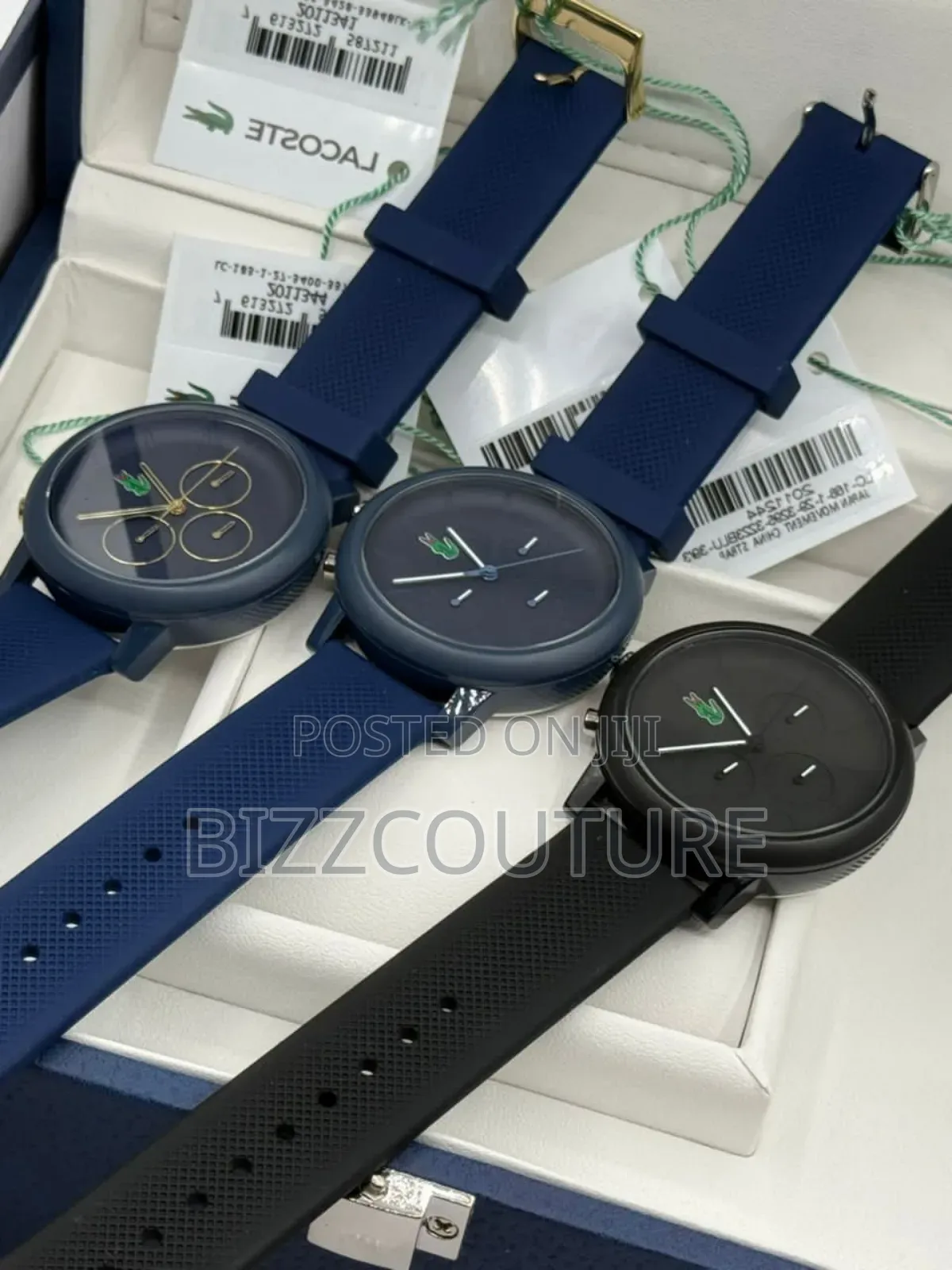 Original Lacoste Blue Rubber Strap Chronograph Quartz Watch