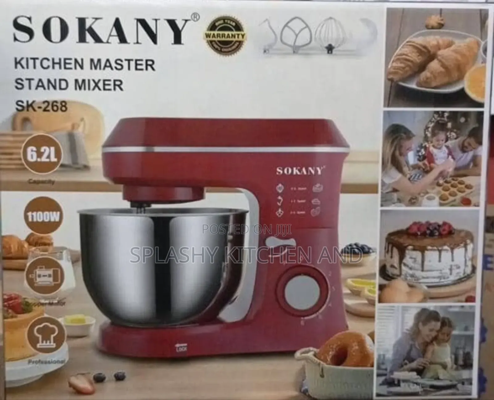 Sokany Commercial Cake Stand Mixer- 6.2l