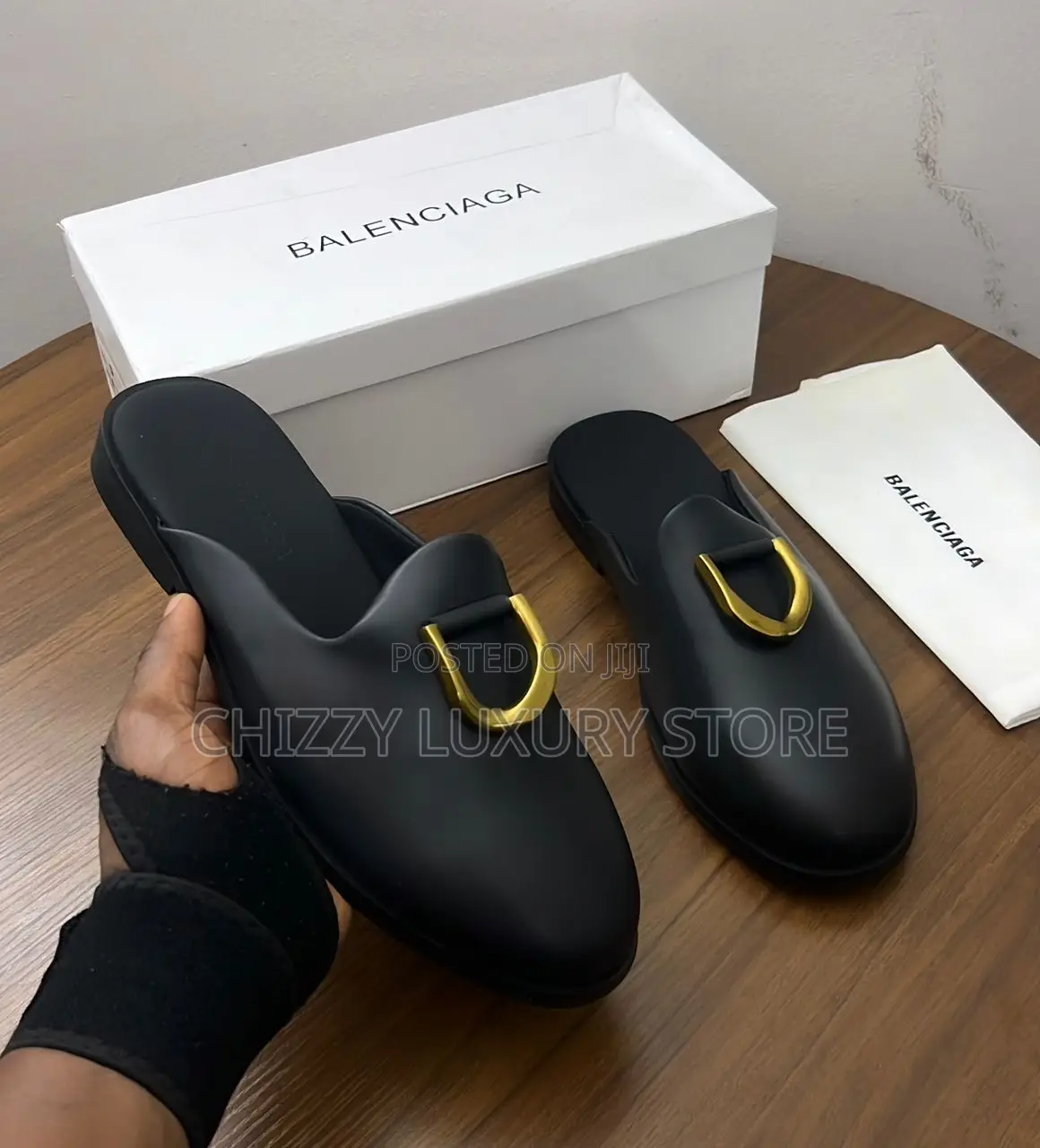 Balenciaga Quality Luxury Men Genuine Leather Half Shoe