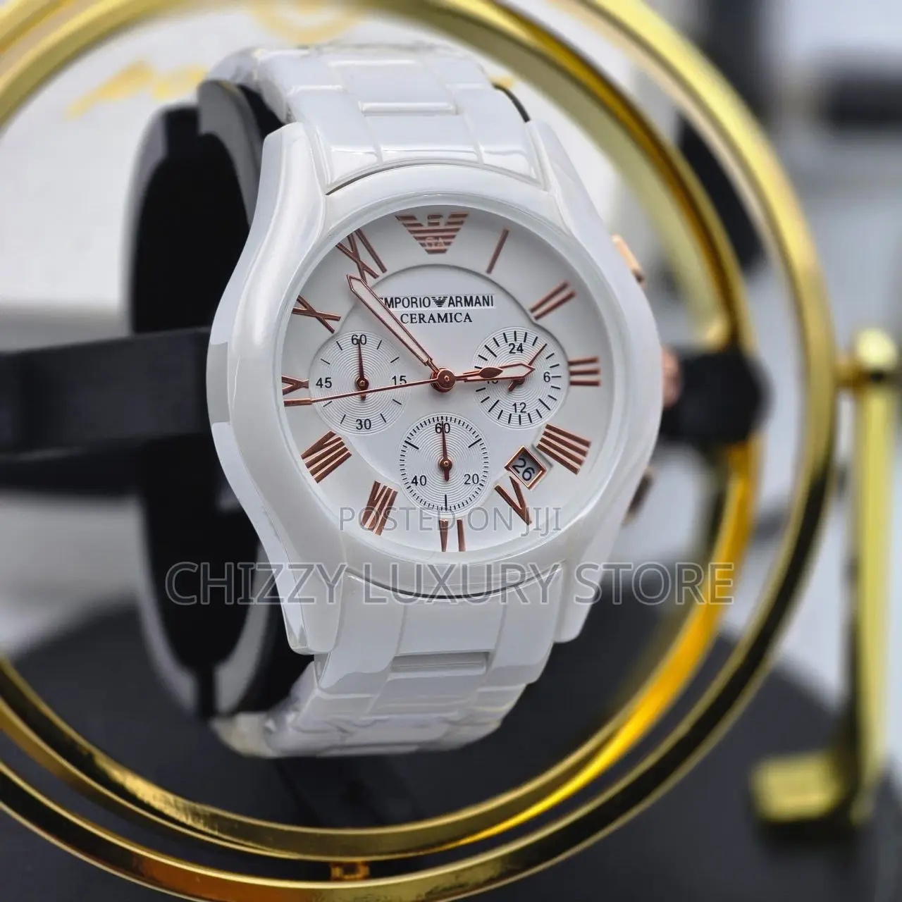 Armani Quality Men Chain Strap Wristwatch