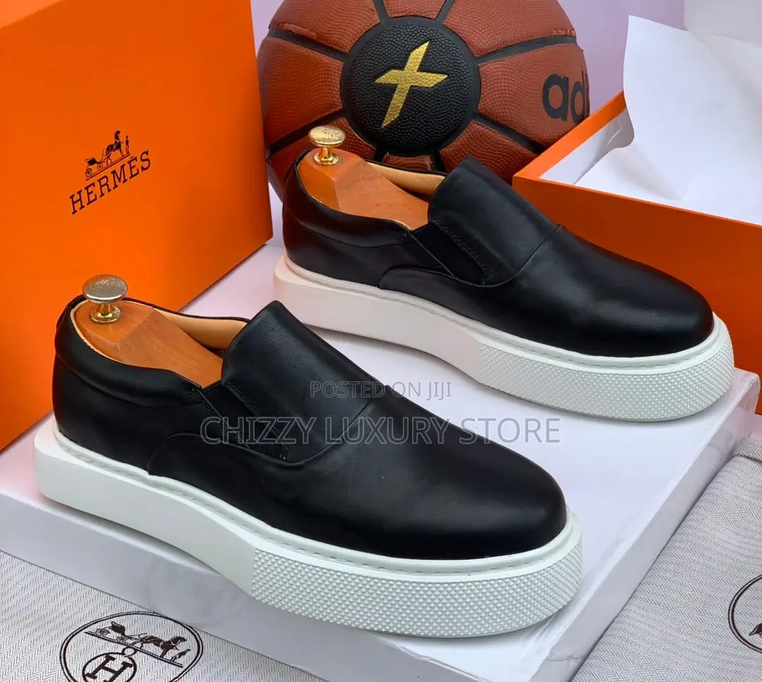 Hermes Quality Luxury Men Genuine Leather Sneakers