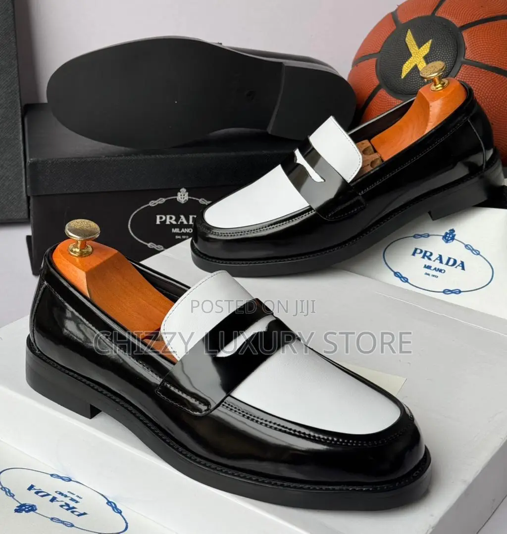 Prada Milano Quality Luxury Men Genuine Leather Shoe