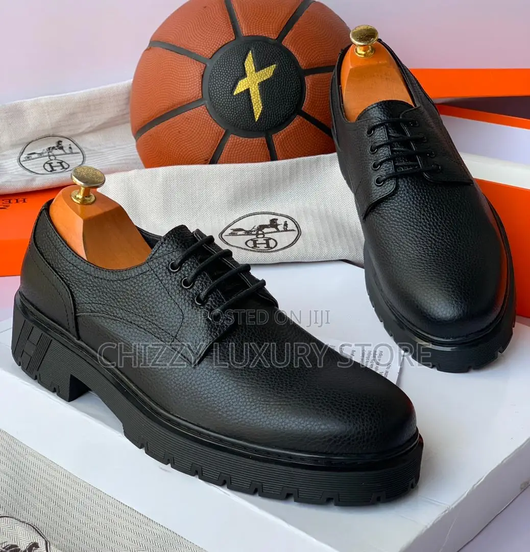 Hermes Quality Luxury Men Genuine Leather Shoe