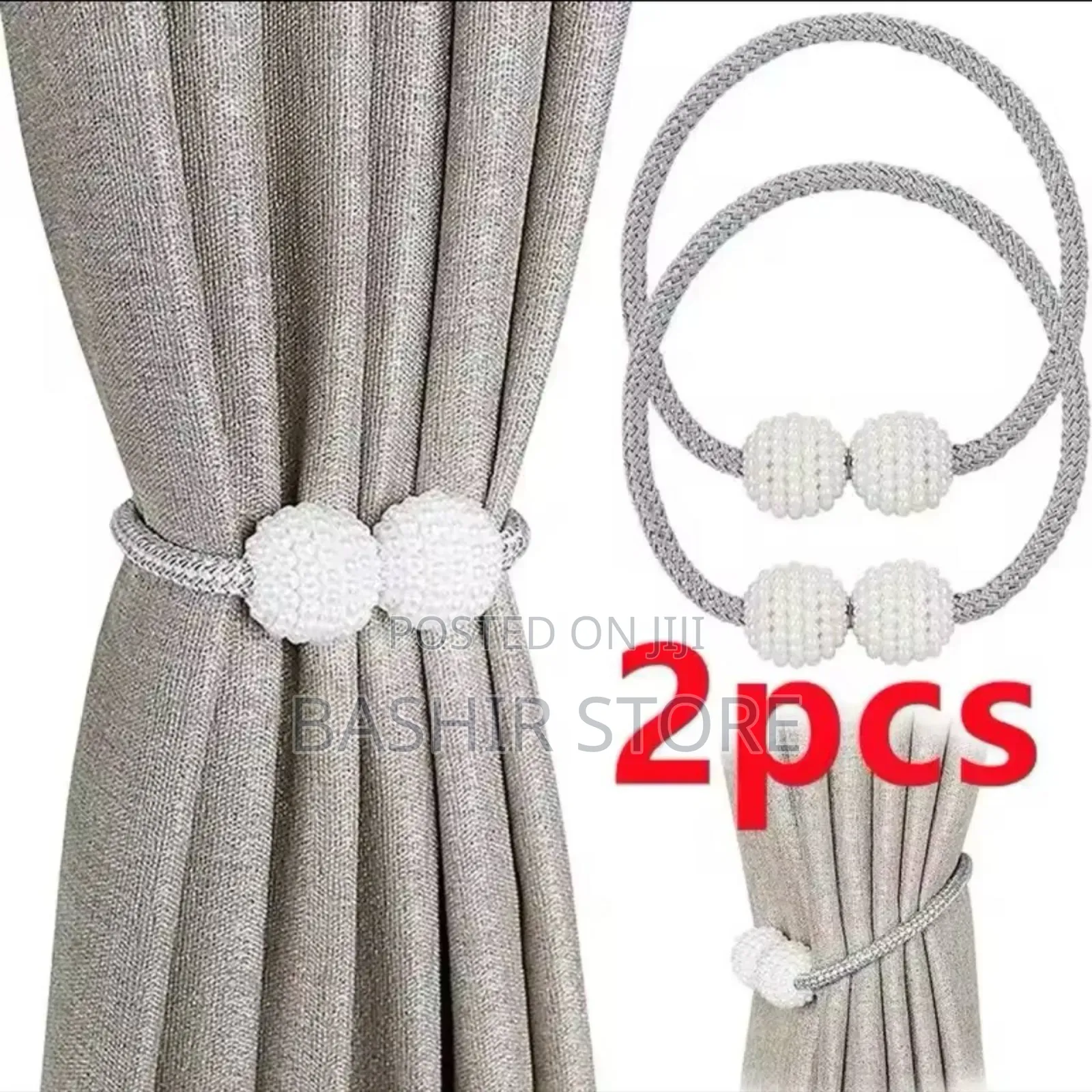 Curtain Tiebacks With a Beaded Design. 2pcs