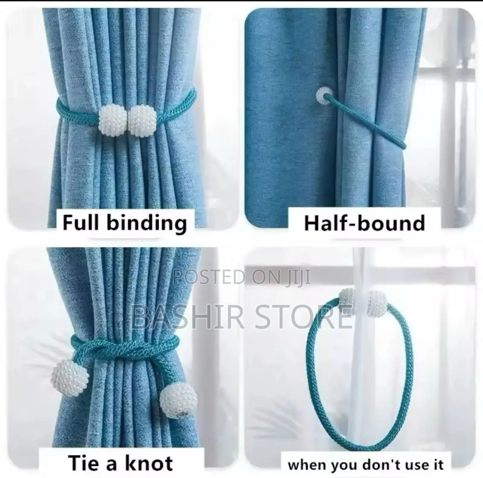 Curtain Tiebacks With a Beaded Design. 2pcs