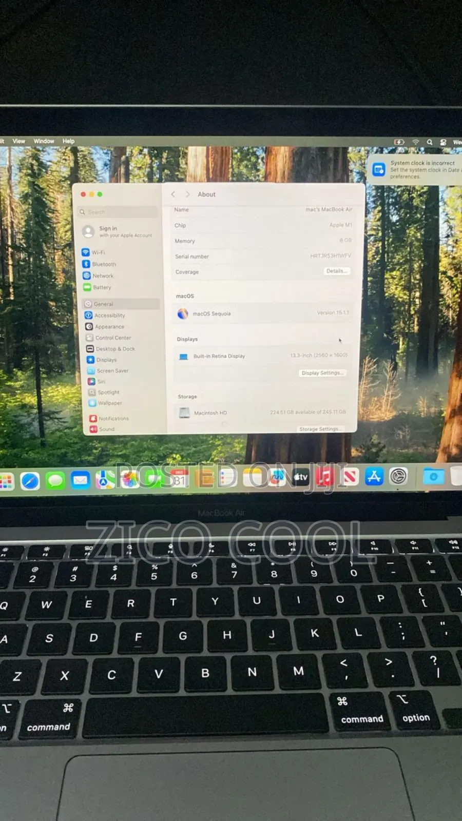 Laptop Apple MacBook Air 2020 M1 8GB Apple M1 SSD 256GB