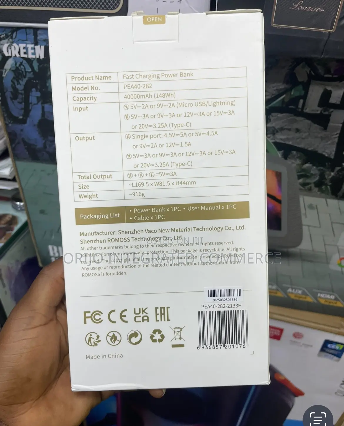 Romoss 40000mah 65w Pea40 Pro Fast Charging Power Bank