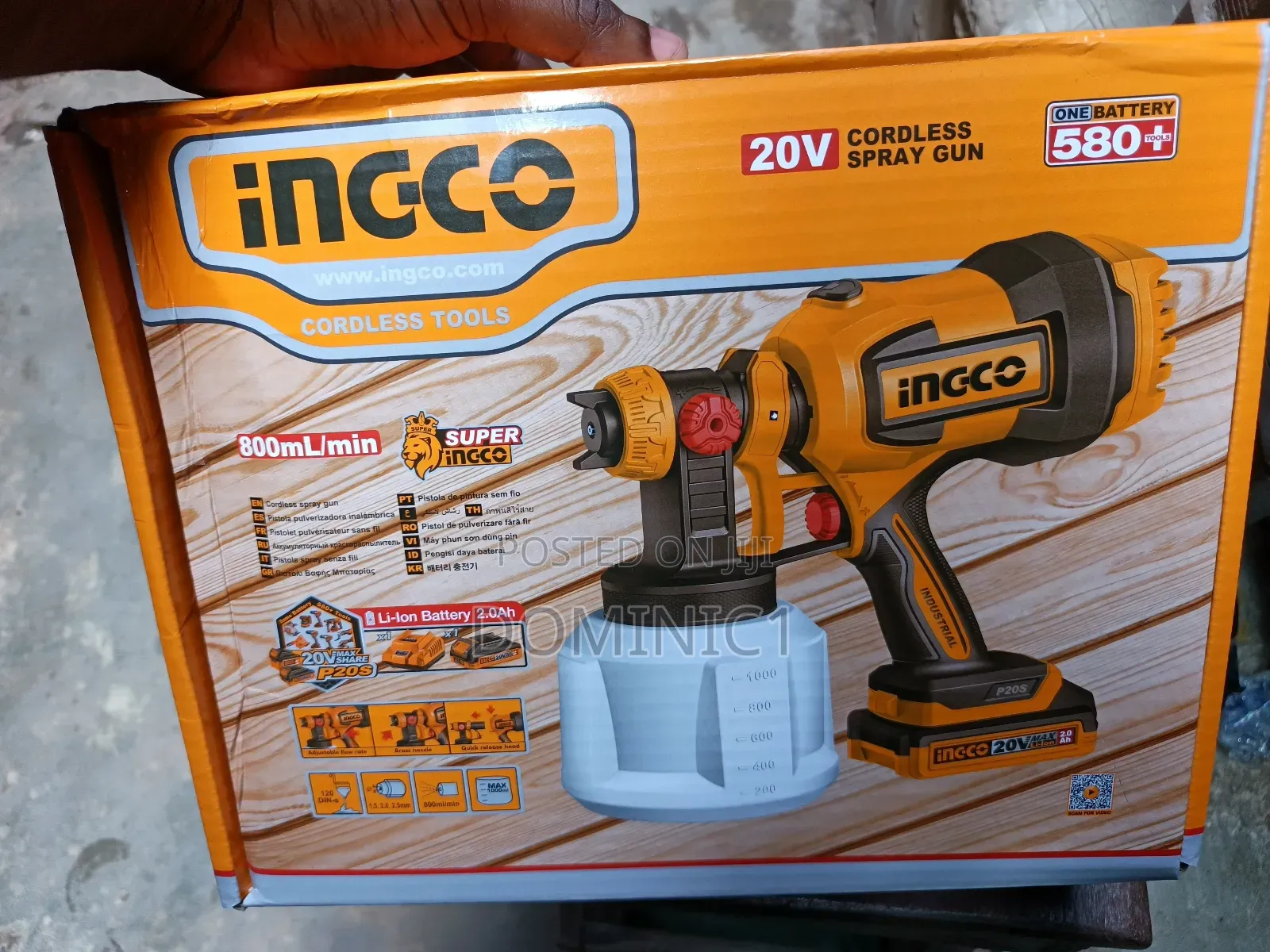Ingco 20v Cordless Spray Gun (Model Csgli2004 Or Similar).