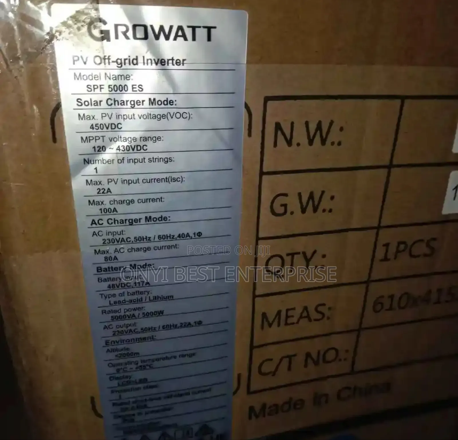Growatts Energy Hybrid Inverter 5kva-48v Brand New