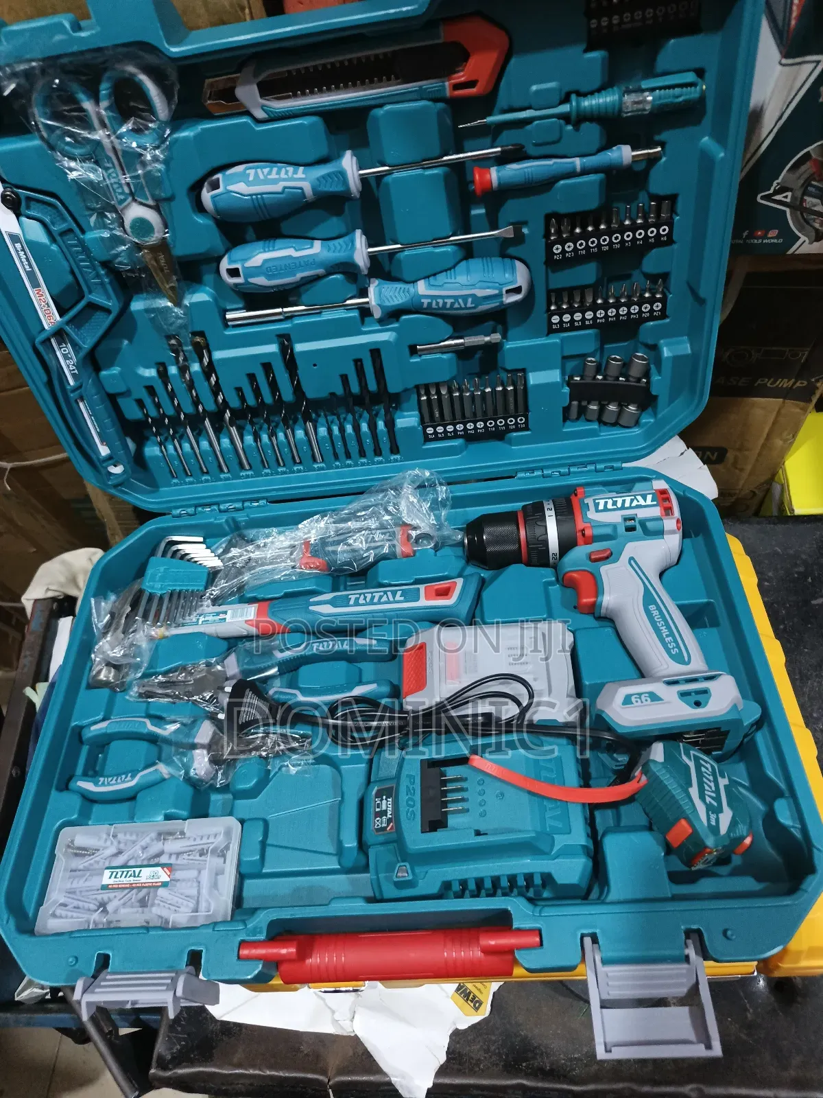 Total 165-piece Tool Set With A 20v Cordless Impact Dril