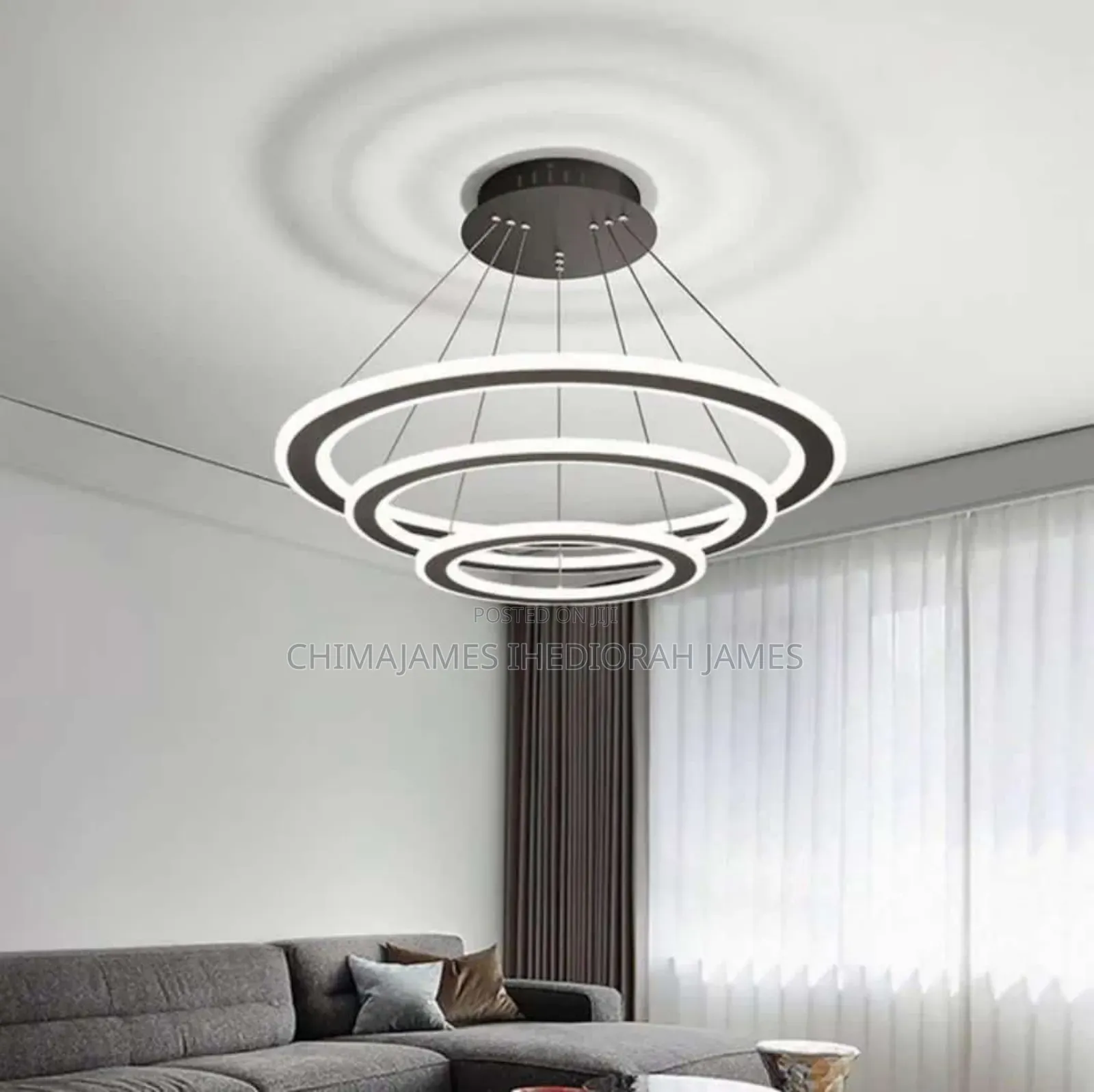 Modern Led Rings Pendant Lamp Circle Hanging Ceiling Chandelier