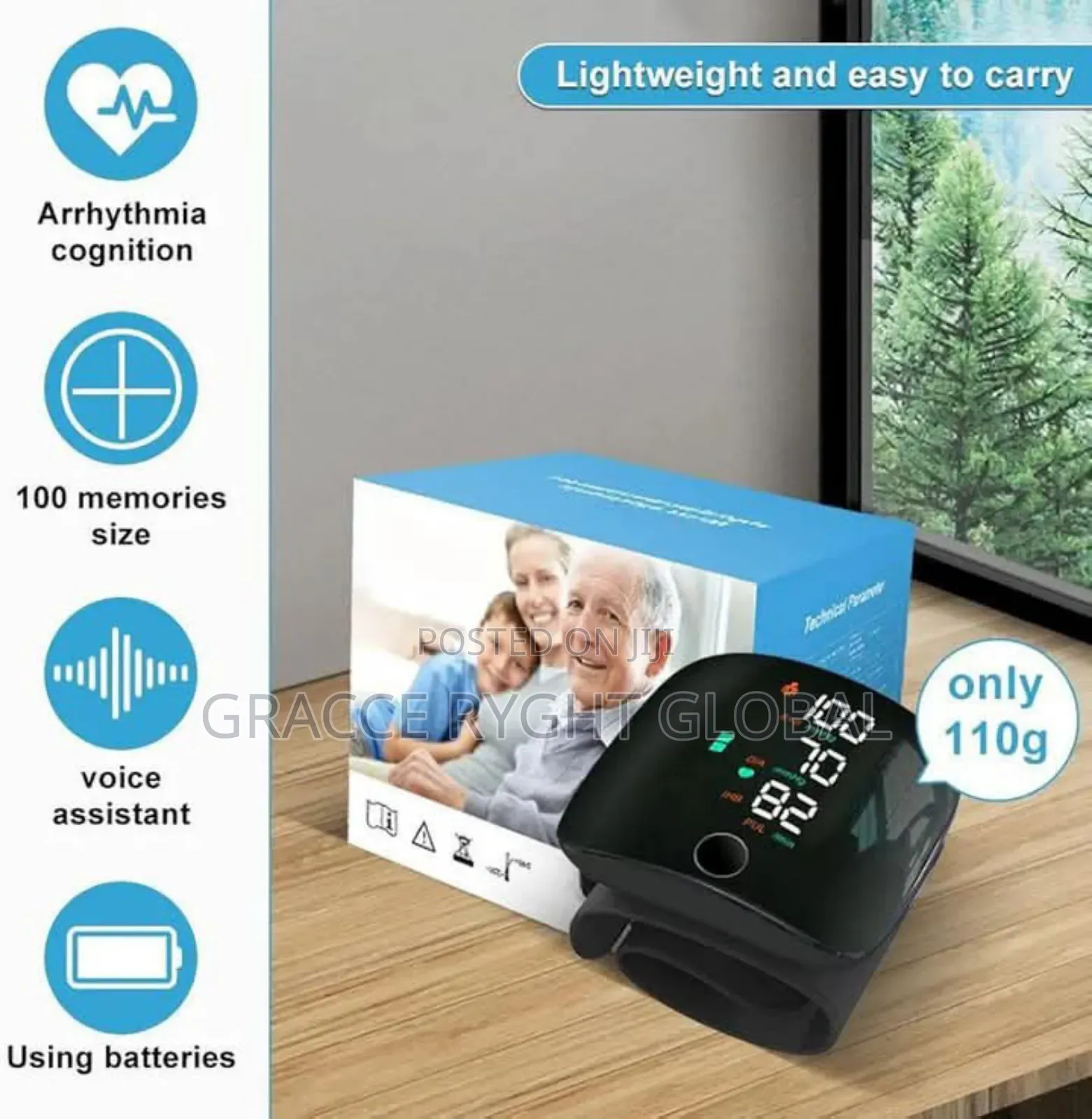 Rechargeable Wrist Blood Pressure Monitor