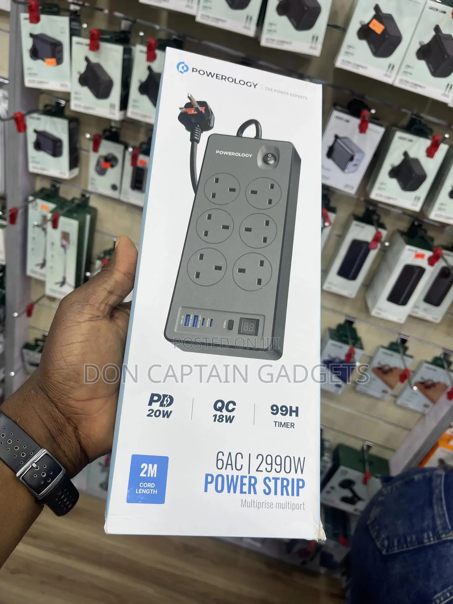 Powerology 6ac 2990w Power Strip Pd 20w
