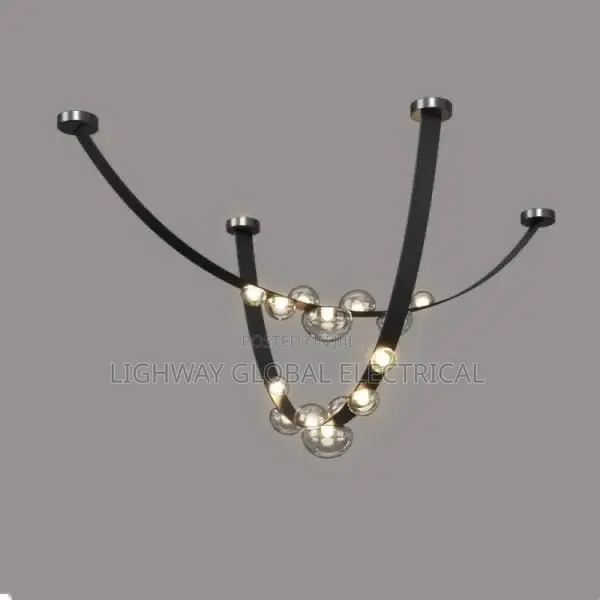 Minimalist Leather Glass Designer Chandelier