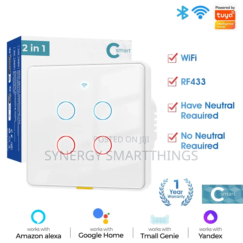 Tuya Wi-fi C-smart 4 Gang Smart Switch (White)