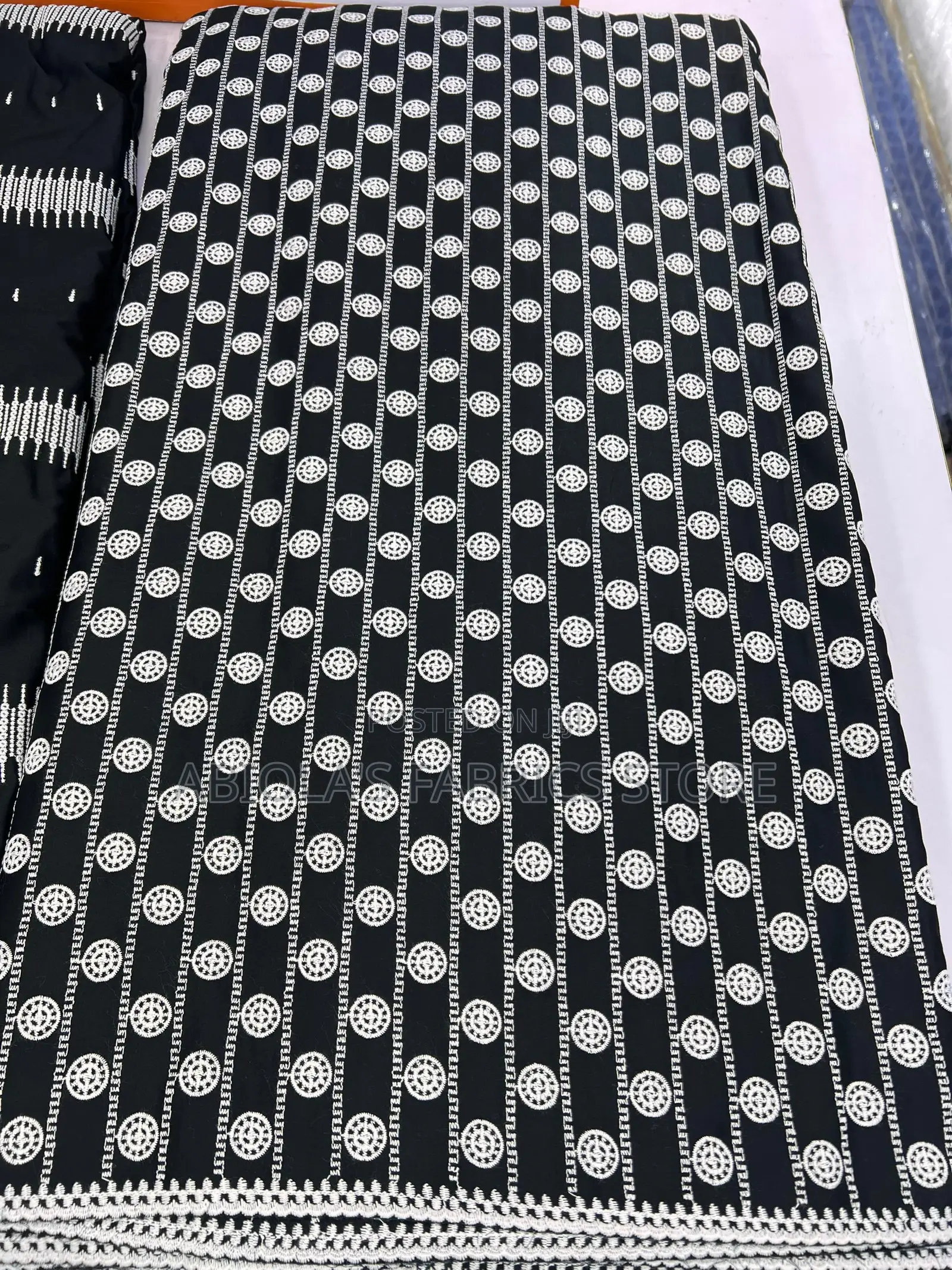 Swiss Voile Black and White Lace