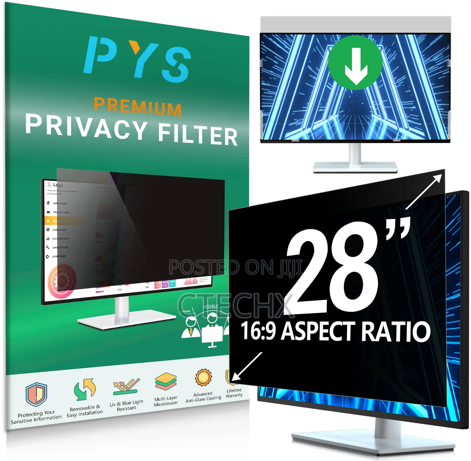 28 Inch Privacy Screen for 16;9 Widescreen Computer Monitor