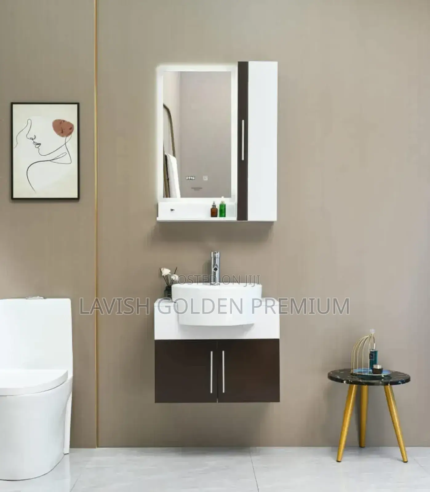 Wall-Hung Bathroom Vanity Cabinet With Mirror Shelf