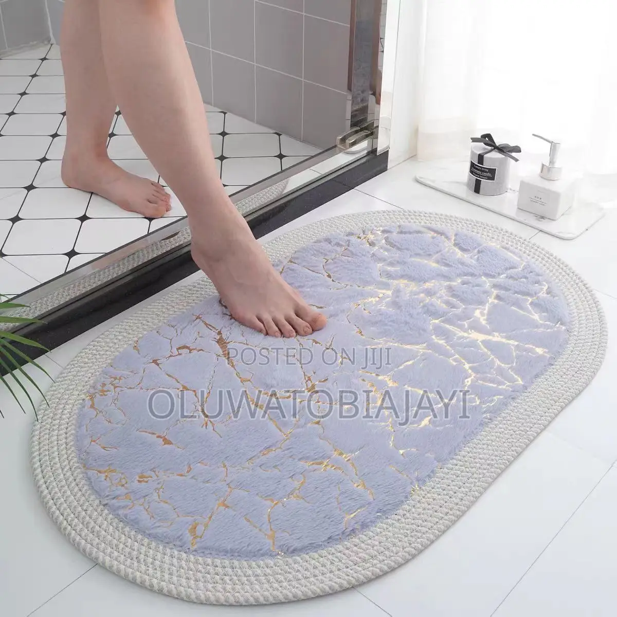 Oval Bathroom Floor Mats Bathroom Absorbent Anti Slip Foot Mats