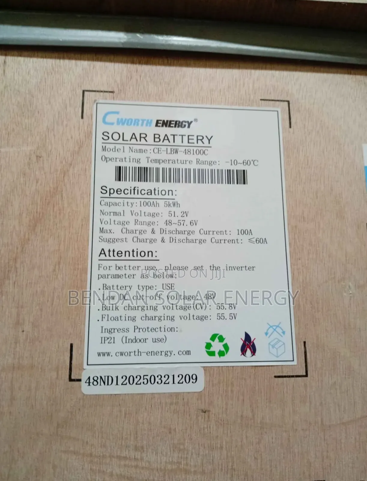 Cworth Energy 5kwh 48v Lithium-Ion Battery – Reliable Backup Power