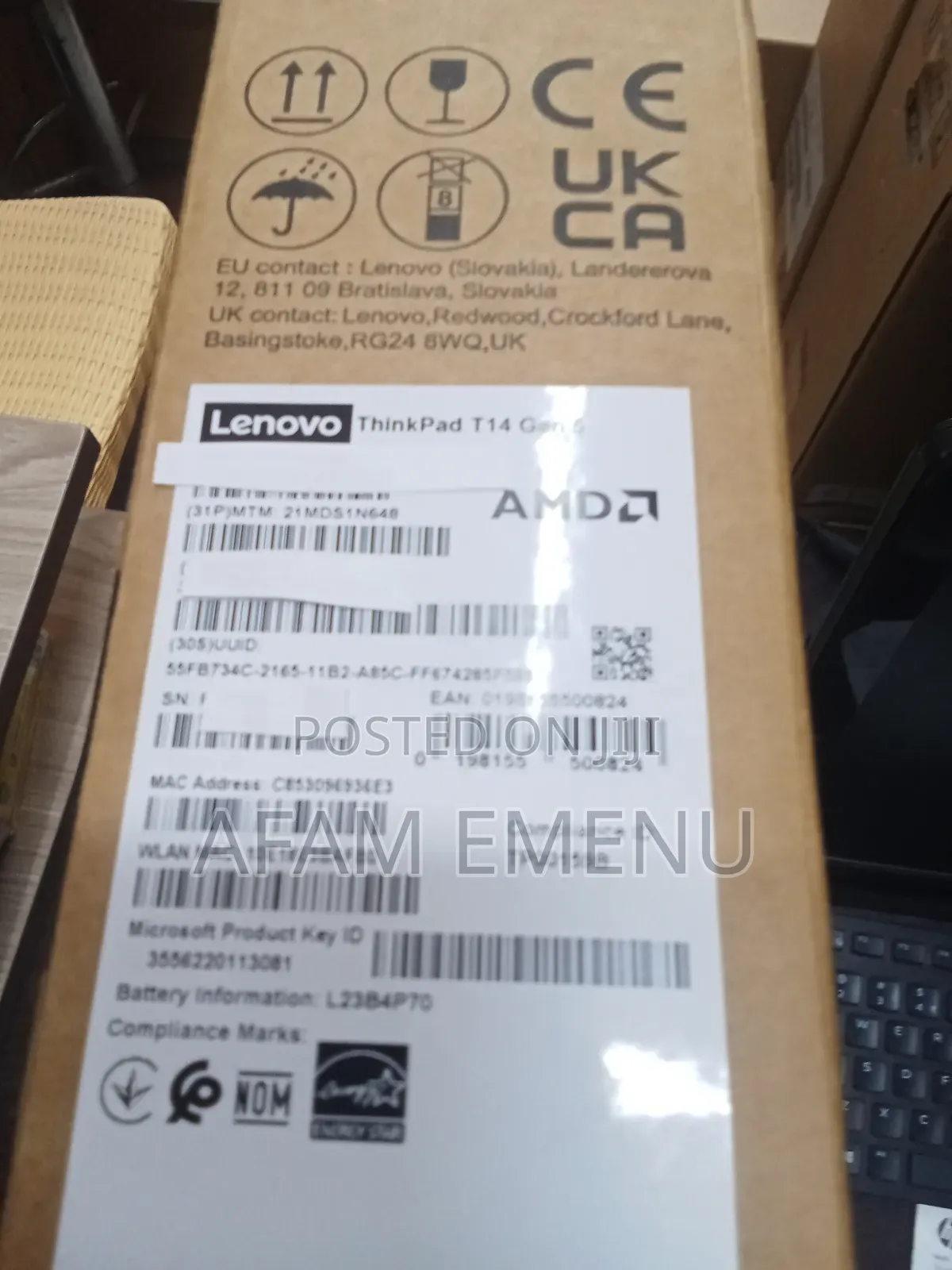 New Laptop Lenovo ThinkPad T14 16GB AMD Ryzen 7 SSD 1T