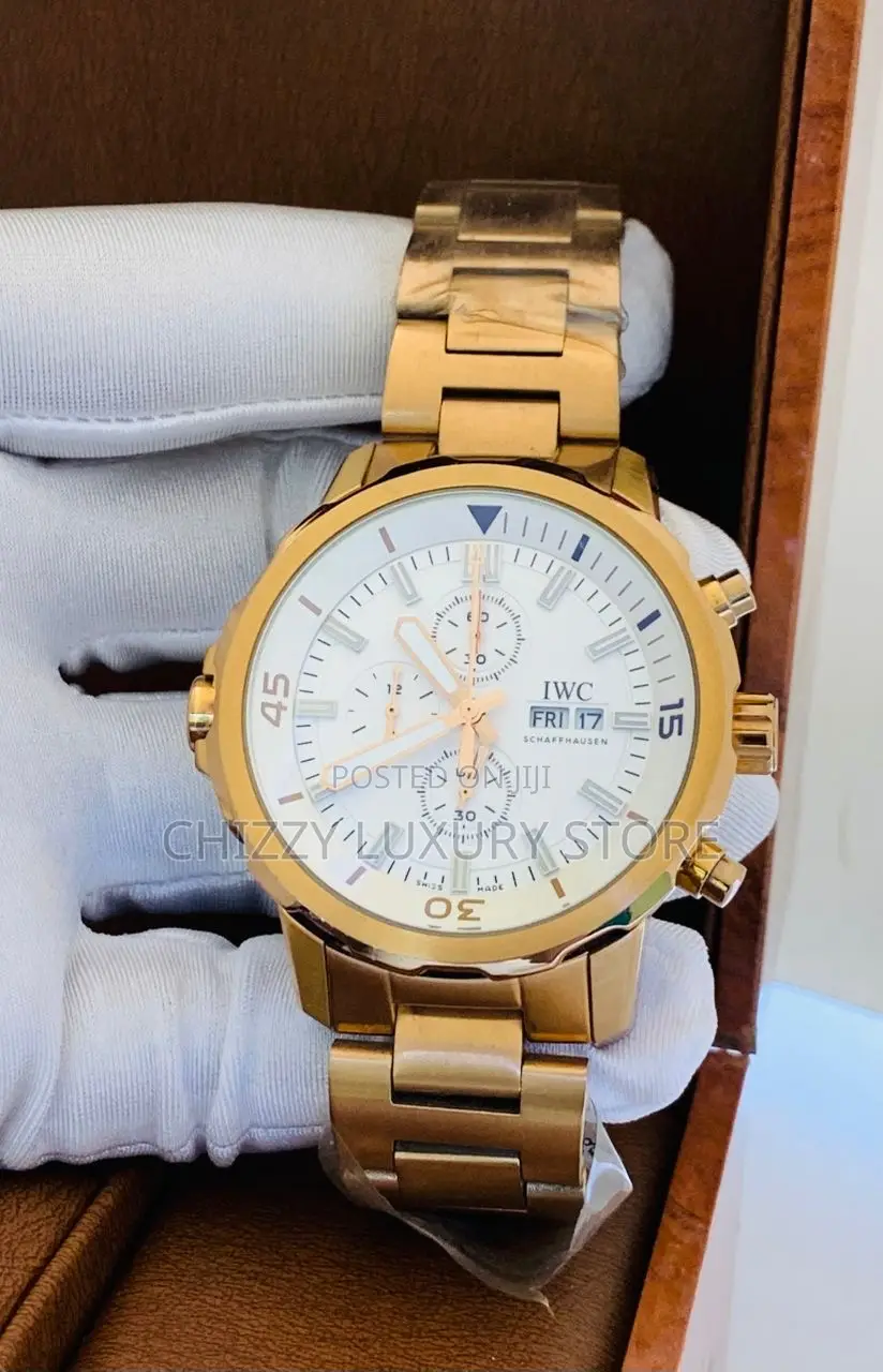 Iwc Schaffhausen Quality Luxury Chronograph Chain Strap Wristwatch