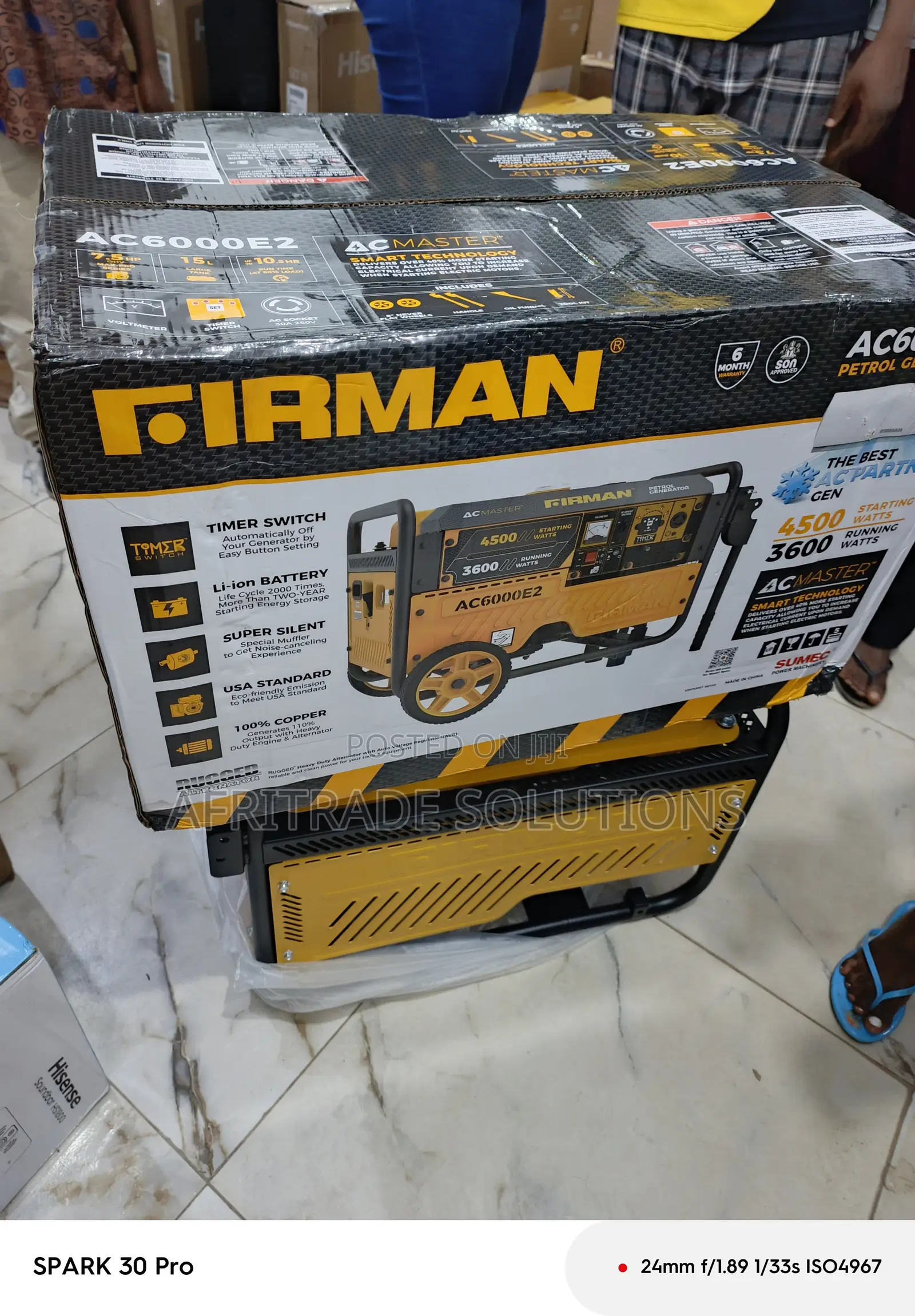 Firman 4.5kva Ac6000e2 Key Start Generator – Quiet Efficient
