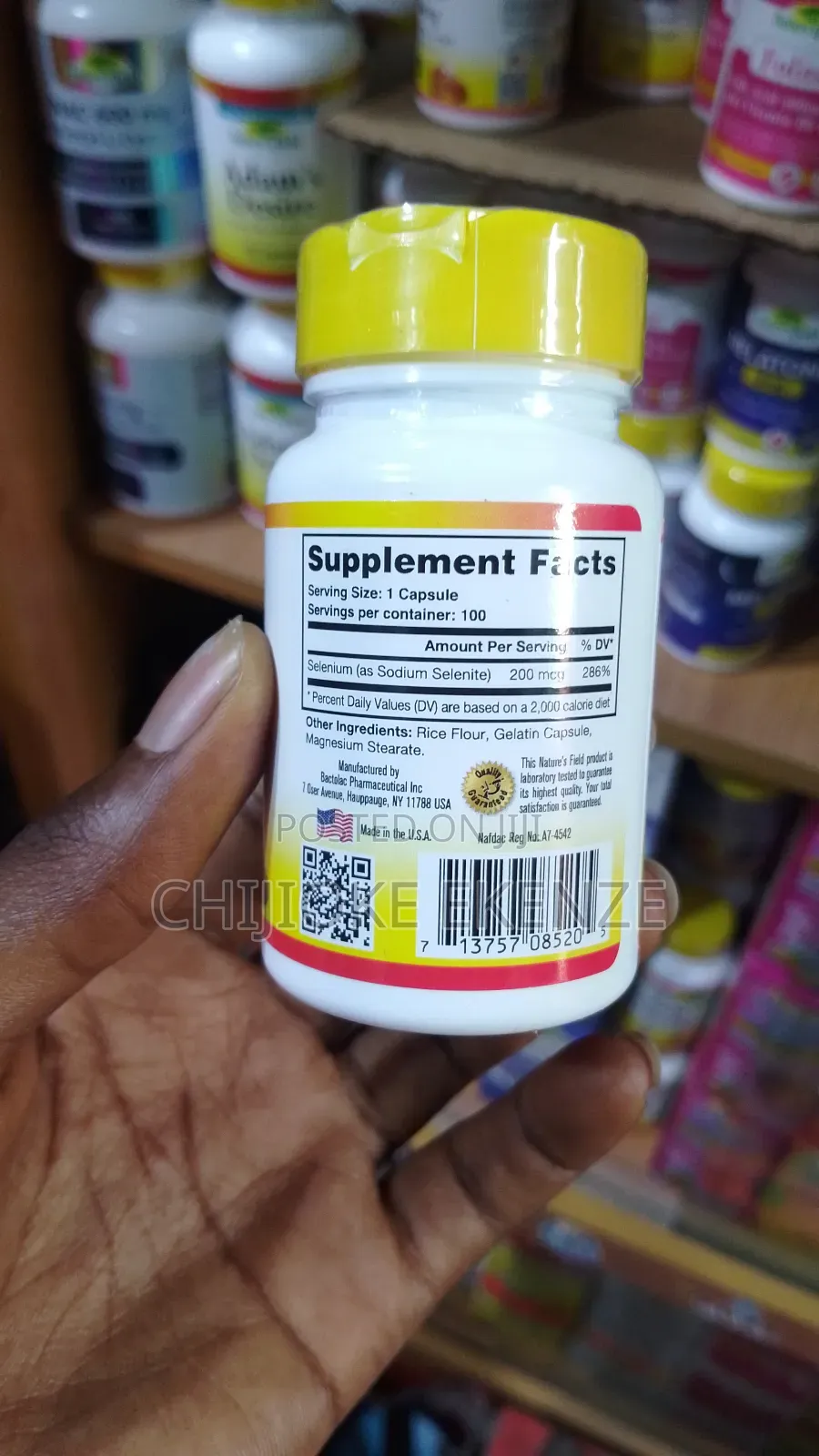 Nature's Field Selenium 200mcg by 100 Capsules