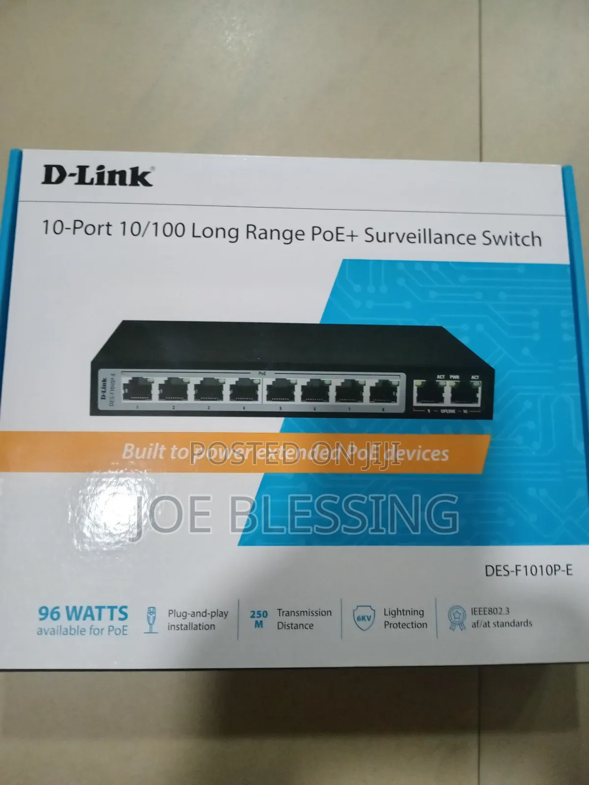 D=Link 10port 10/100 Long Range Poe Surveillance Switch