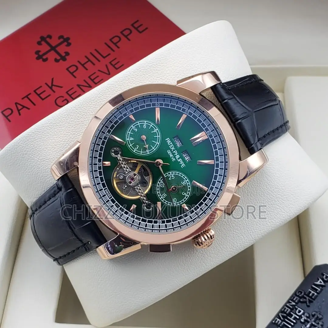 Patek Philippe Quality Luxury Men Genuine Leather Wristwatch