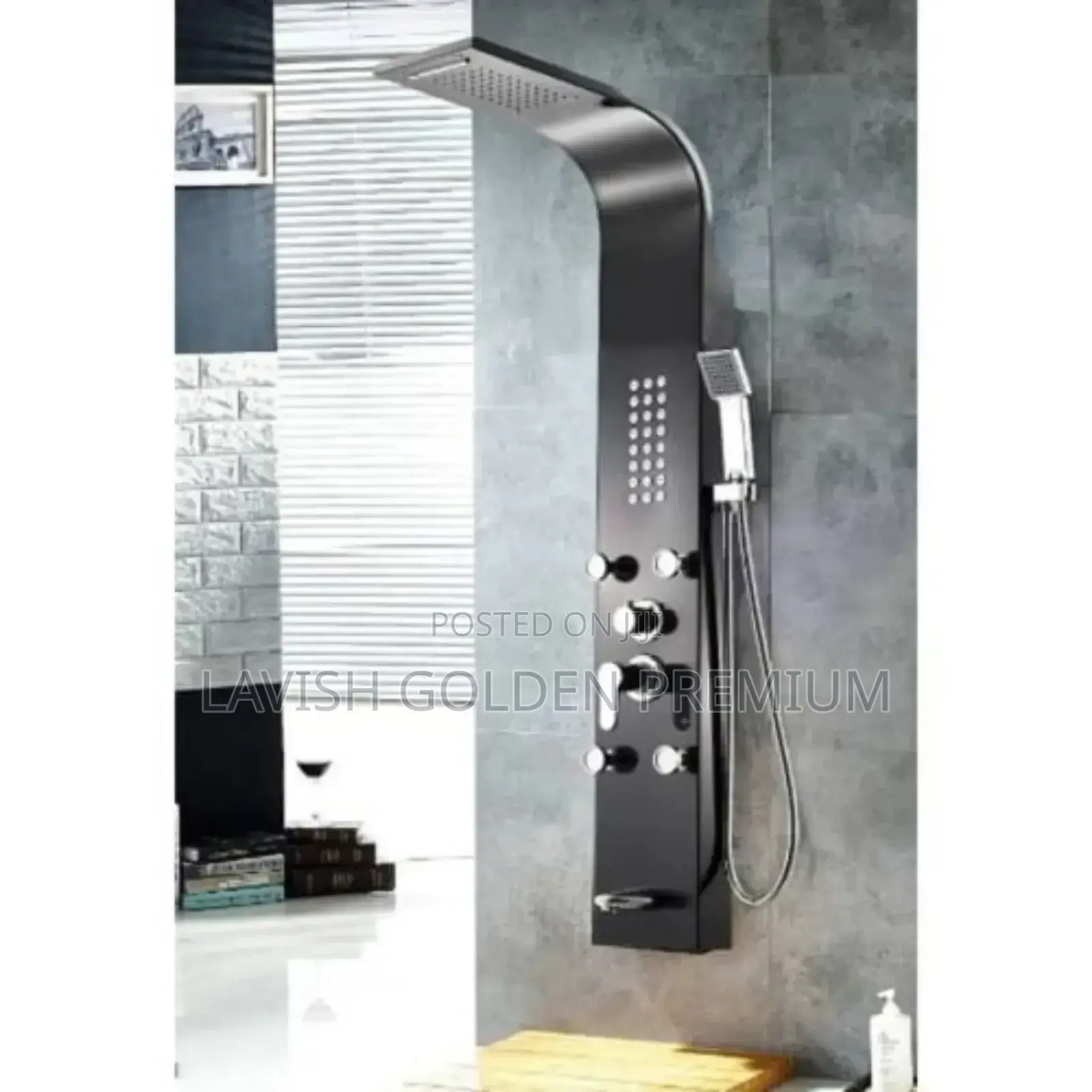 Black Standing Power Shower